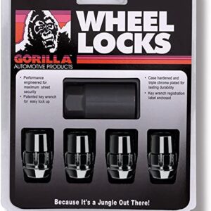 Gorilla Wheel Locks Acorn Black Chrome 14mm x 1.50 4Pack 71641NBC