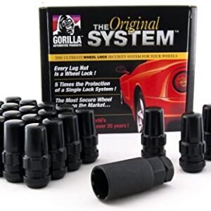 Gorilla Automotive 76604NBC Black 14mm x 2.00 Thread Size Chrome Finish Duplex Acorn Wheel Lock with 6-Lug Nut, (Pack of 24)