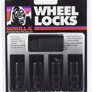 Gorilla Automotive 76641NBC Black 14mm x 1.50 Thread Size Chrome Finish Duplex Acorn Wheel Lock
